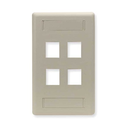 Hubbell Premise Wiring Hubbell 4 Sockets Faceplate - 4 x Socket(s) - 1-gang - Electric Ivory IFP14EI