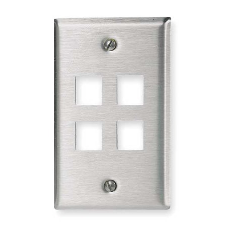 Hubbell Premise Wiring Wall Plate, 3 Port SSF14