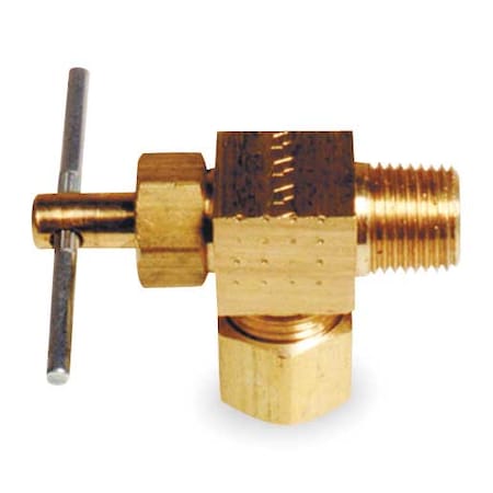 Zoro Select Needle Valve, Angled, Brass, 1/8 x 1/4 In. 6MM63