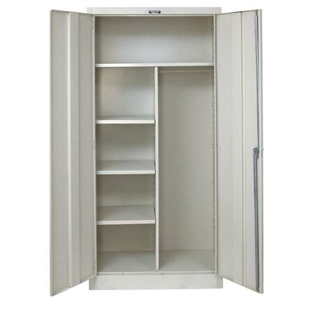 Hallowell Combo Wardrobe Storage Cabinet, 78 in H, 36 in W, 18 in D, Swing, Keyed, Tan, 4 Shelves, 0 Drawers 855C18A-PT