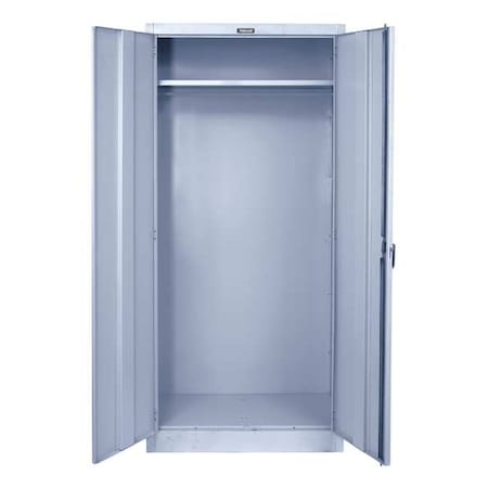 Hallowell Wardrobe Storage Cabinet, 78 in H, 36 in W, 18 in D, Swing, Keyed, Light Gray, 1 Shelves, 0 Drawers 835W18A-PL-AM