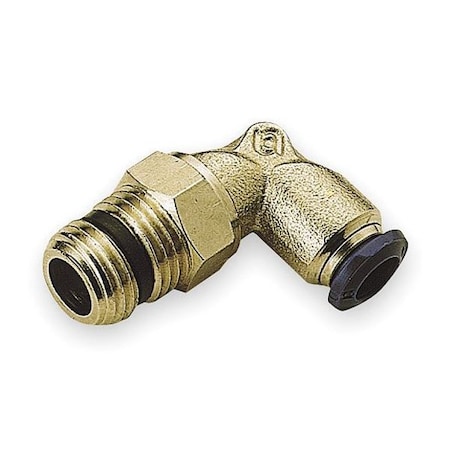 Aignep Usa Push-Fit Elbow Fitting, Push-to-Connect x MNPT, 3/8 in Tube OD, 1/4 in Pipe Size, Metal, 10 PK 88110-06-04