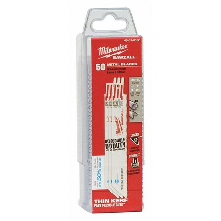 Milwaukee Tool 6" 14 TPI   Ice Hardened SAWZALL Blades (50 Pk) 48-01-8182