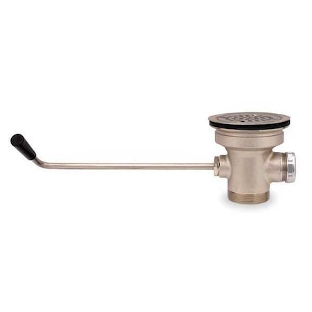 T&S Brass Waste Drain Valve - Long Twist Handle, 3-1/2-Inch X 2-Inch, OEM Replacement Part B-3952-XL - View #4