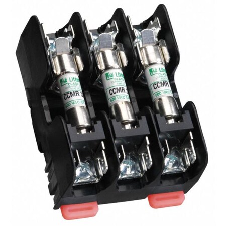 Littelfuse Fuse Block, CC UL Class, 3 Poles, Pressure Plate L60030C-3PQDINR