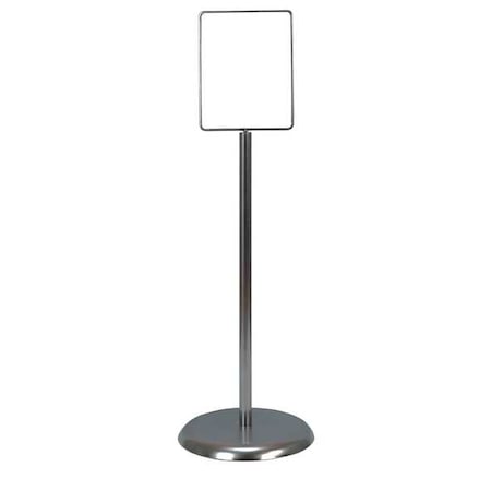 Zoro Select Sign Holder, Pedestal, 7x11, Metal, Chrome UVPSH711