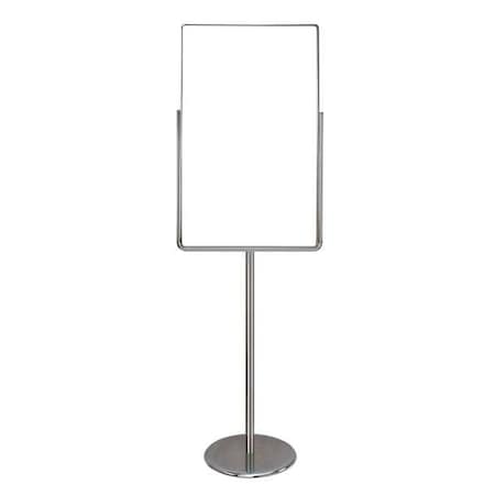 Zoro Select Sign Holder, Pedestal, 24x36, Metal, Chrome UVPSH23