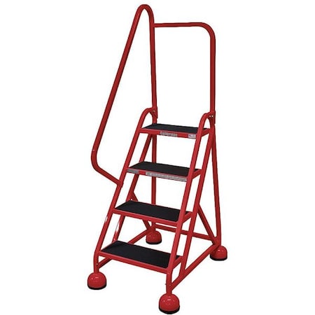 Cotterman 66 in H Steel Rolling Ladder, 4 Steps, 450 lb Load Capacity ST-422 A2 C6 P5