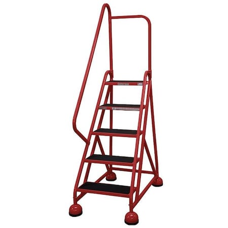Cotterman 75 in H Steel Rolling Ladder, 5 Steps, 450 lb Load Capacity ST-522 A2 C6 P5