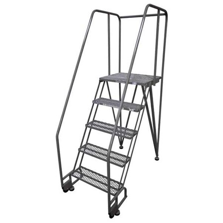 Cotterman 80 in H Steel Tilt and Roll Ladder, 5 Steps, 350 lb Load Capacity 5STRA1E20C1P6