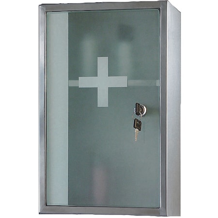 Ketcham 9" x 15" Surface Mount Frosted Glass Door Front Keyed Medicine Cabinet 915K