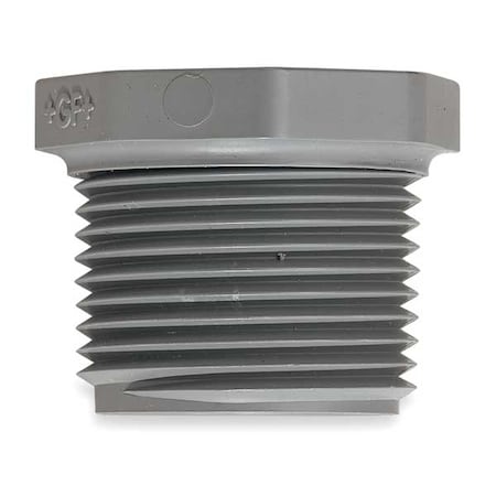 Zoro Select PVC Hex Head Plug, MNPT, 1/2 in Pipe Size 850-005