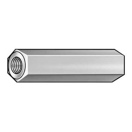 Zoro Select Hex Standoff, #2-56 Thrd Sz, 1/8 in L, 1/8 in Thrd L 18-8 Stainless Steel Plain, 3/16" Hex W, 10 PK HST200-256-SS