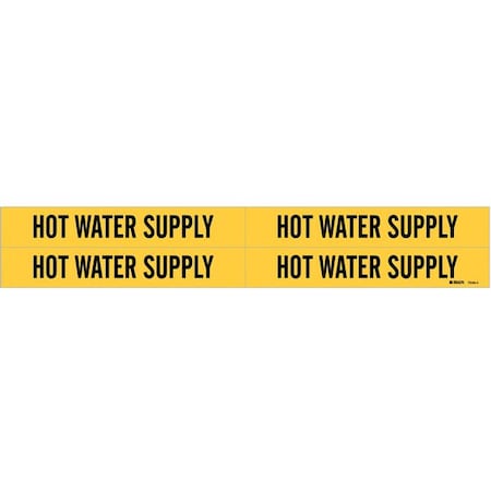 Brady Pipe Mrkr, Hot Water Supply, 3/4to2-3/8 In, 7149-4 7149-4