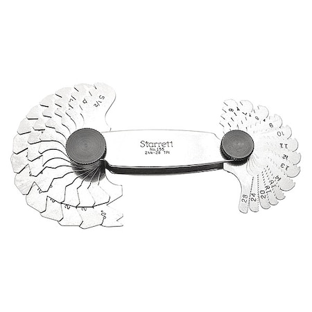 Starrett Screw Pitch Gage, 27 Leaves, 2.75-28 TPI 155