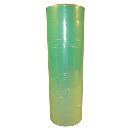 Zoro Select Stretch Wrap, 18" W x 2000 ft. L, 60 ga, Cast Style, Light Green, Light Duty 15A952