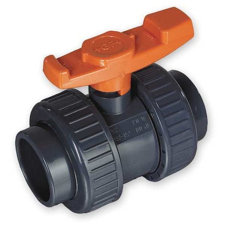 GF PIPING SYSTEMS 3" Socket PVC Ball Valve Inline True Union 161375009