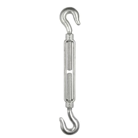 CHICAGO HARDWARE Turnbuckle, Hook & Hook, Galv, 3/8 x 6 In 02165 4