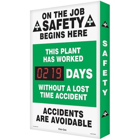 ACCUFORM Safety Record Signs, 29 x 20In, AL, ENG SCK113