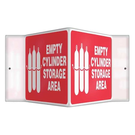 Accuform V-Shape Projection Sign, 6 in H, 8 1/2 in W, Plastic, V-Shaped, English, PSP458 PSP458