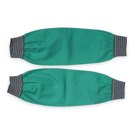 Condor Flame-Retardant Treated Cotton Sleeves, 17 in Length, Welding Sleeve, Green, 1 Pair 6NE10