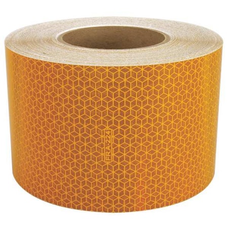 Oralite Reflective Tape, W 4 In, SB Yellow 18609