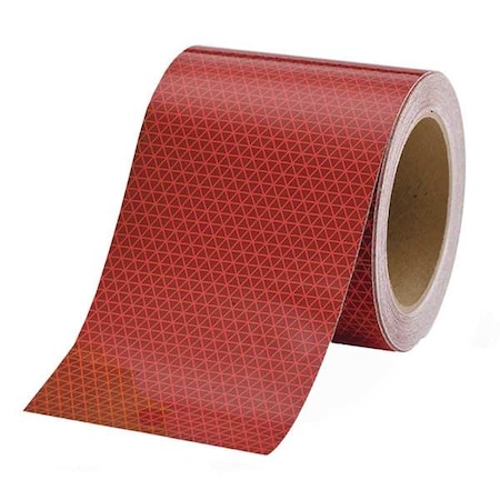 Oralite Reflective Tape, W 6 In, Red 18715