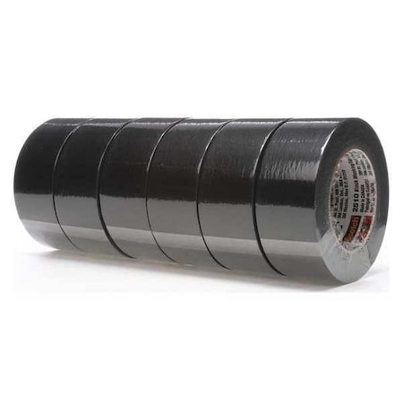 3M Masking Tape, 48 mm W x 55 m L, 5.3 mil Thick, Black, Rubber Adhesive, 24 PK 2510