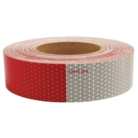 Oralite Reflective Tape, W 1.75 In, Red/White 18814
