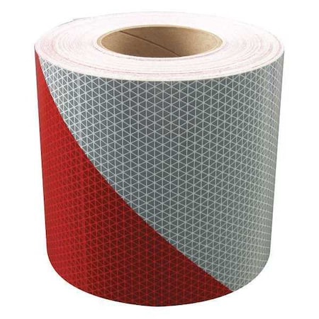 Oralite Reflective Tape, W 3 In, Red/White 18848