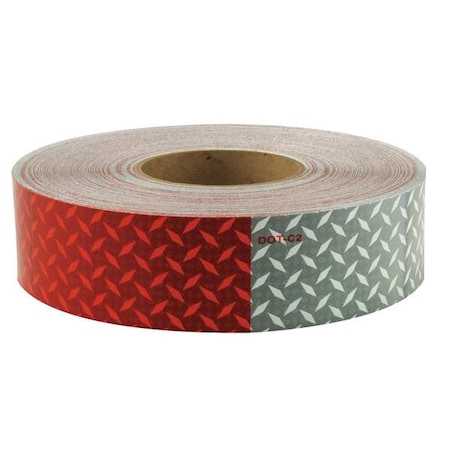 Oralite Reflective Tape, W 2 In, Red/White 18629