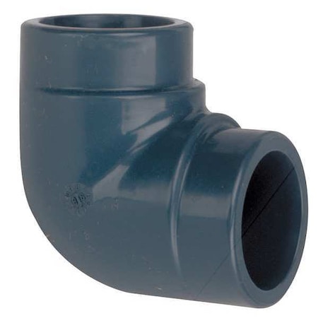 ZORO SELECT CPVC Elbow, 90 Degrees, Schedule 80, 1-1/2" Pipe Size, Socket x Socket 9806-015
