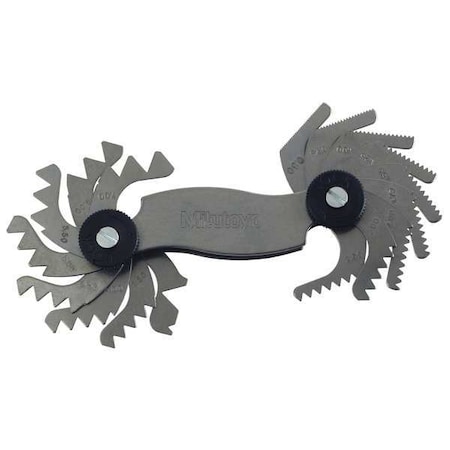 Mitutoyo Screw Pitch Gage, 0.4mm to 7mm, 18 Leaves 188-121