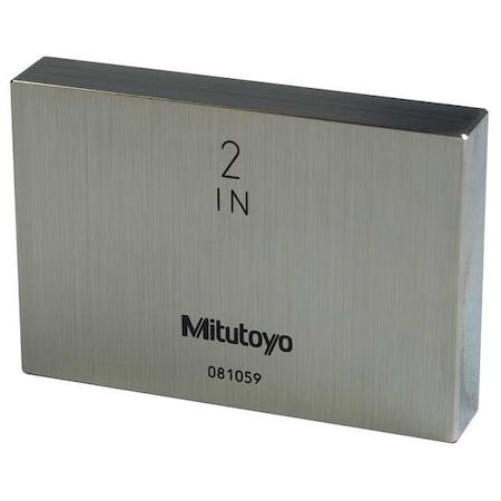 Mitutoyo Gage Block, Rect, Steel, 2.00 In, ASME 0 611202-531