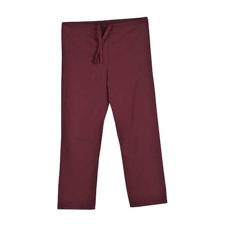 Landau Scrub Pants, Cotton/Polyester, Drawstring Waist, 31 1/2 in Inseam, 2 Pockets, Wine, Size XS 7602RWPXS