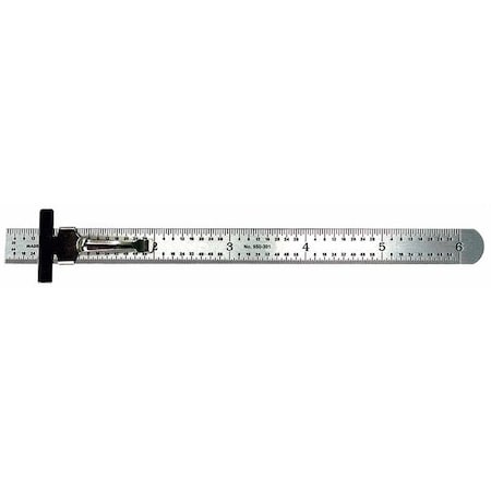 Mitutoyo Pocket Rule, Stl, Inch, 32nds, 64ths, 6 In L 950-301
