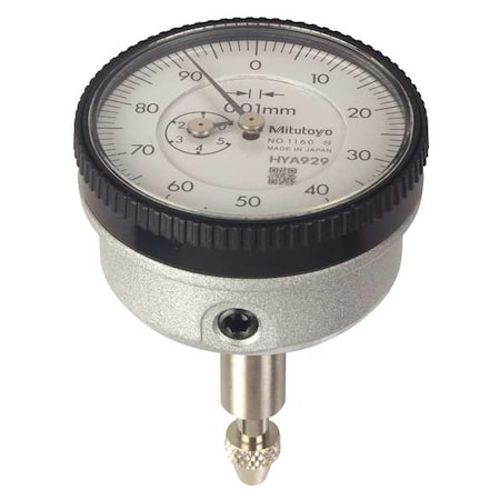 Dial Indicator,0 to 5mm,0-100 -  MITUTOYO, 1160A