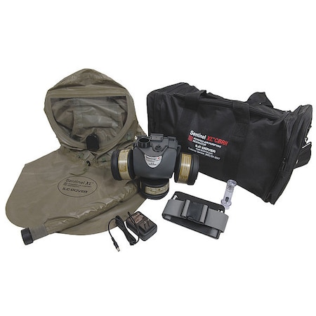Ilc Dover PAPR System, Sentinel XL CBRN, Hood, Belt-Mount, Integrated Elastic Strap, Universal S-5000-01