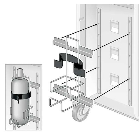Metro O2 Tank Holder, Low Profile 4In.Dia.Tank FL234
