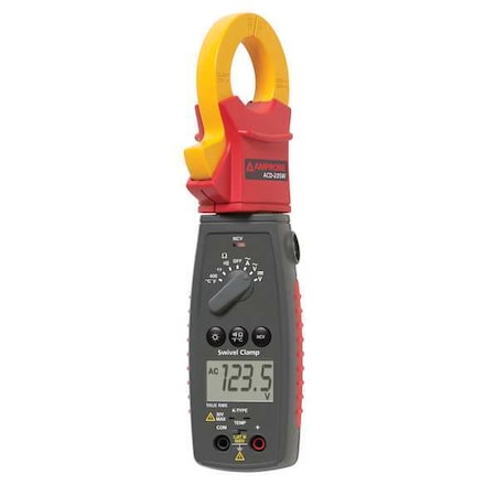 Amprobe Digital Clamp Meter, LCD, 400 A, 1.2 in (30 mm) Jaw Capacity, CAT III 600V Safety Rating ACD-23SW