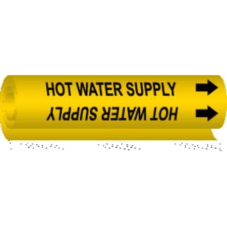 Brady Pipe Mrkr, Hot Water Supply, 2-1/2 to7-7/8, 5709-II 5709-II