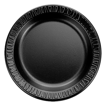 Dart Laminated Round Foam Plate, Black, 6 In 6PBQR