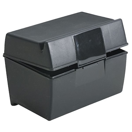 Oxford Index Card File Box, Plastic, 5 5/8 in W, 3 5/8 in D, 3 5/8 in H, Black OXF01351