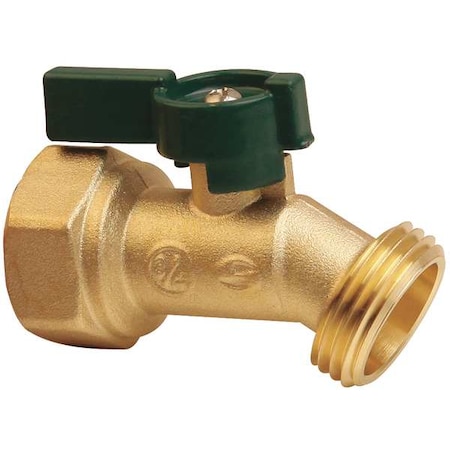 Zoro Select Hose Bibb, Quarter Turn, 1/2In, Brass 6PDZ5