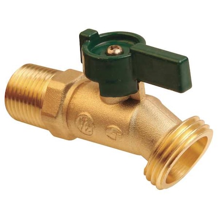Zoro Select Hose Bibb, Quarter Turn, 3/4In, Brass 6PDZ9