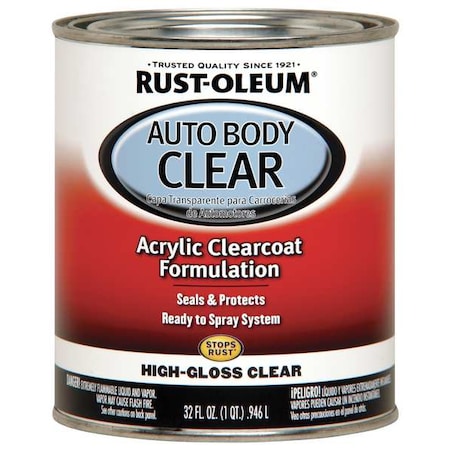 Rust-Oleum Auto Body Paint, Clear Coat, 1 Qt. 253522