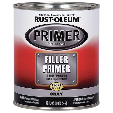 Rust-Oleum Filler Primer, Gray, 1 Qt. 254863