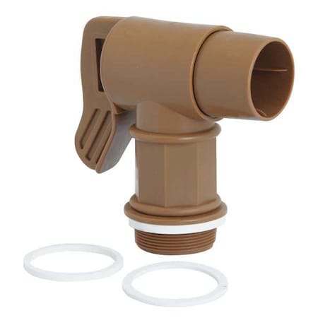 Zoro Select 2 in Male NPT Drum Tap, Polyethylene, 2-1/4 in Dia, 6-1/2 in L 2"PE
