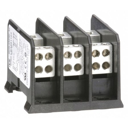 Square D Miniature Power Distribution Block, Open, 3 Pole, 115 A Copper, 600 V AC/DC, Surface Mount 9080LBA361104