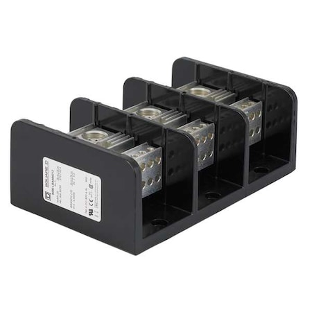 Square D Power Distribution Block, Open, 2 Pole, 350 A Copper, 600 V AC/DC, Surface Mount 9080LBC263206